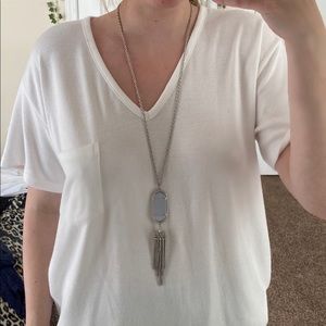 Kendra Scott Rayne Long Pendant necklace in silver